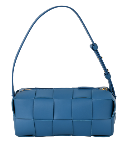 Small Brick Cassette, £850, Handbags, Blue, Leather, Front view